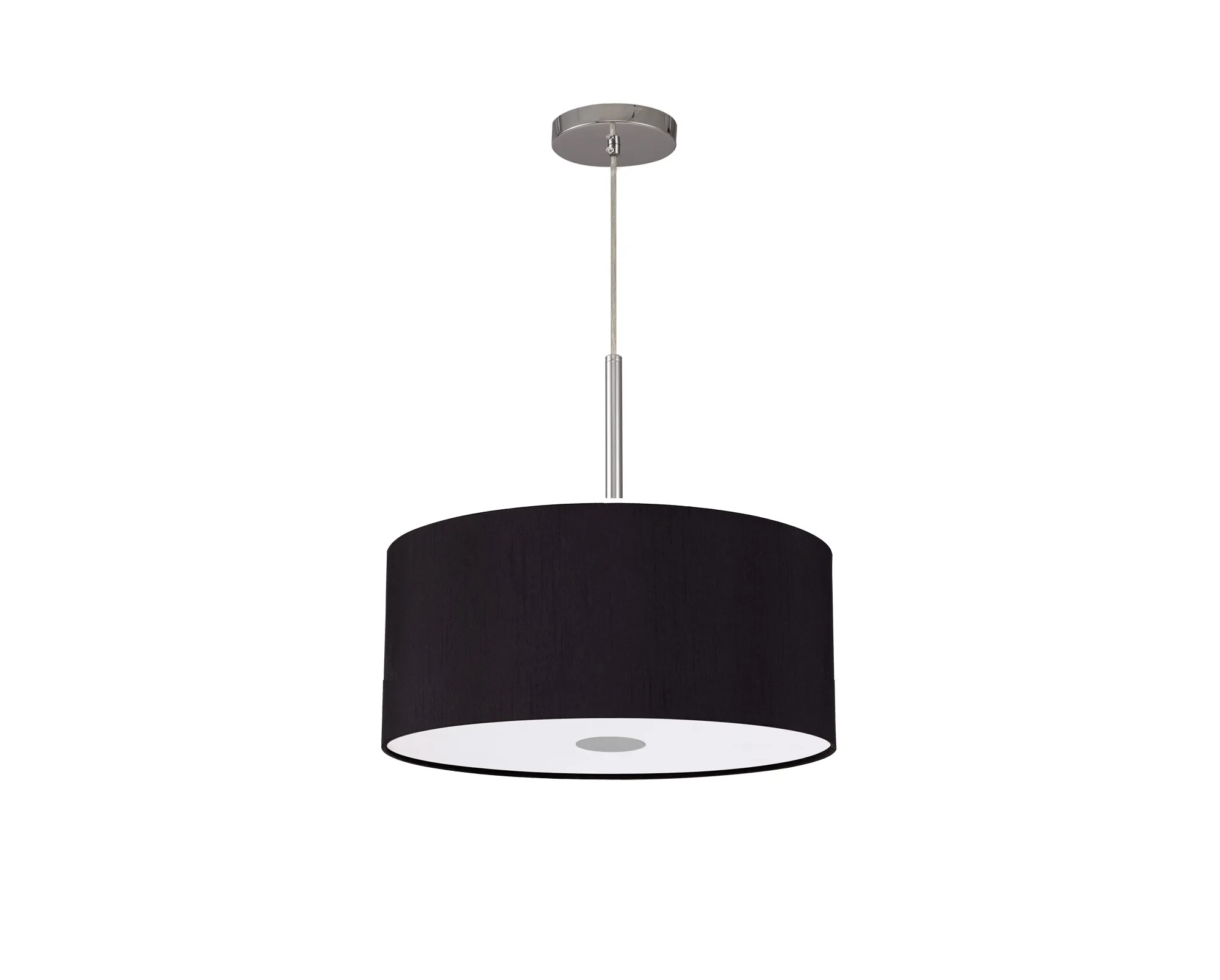 Baymont 40cm Pendant 1 Light Polished Chrome, Midnight Black/Green Olive, Frosted Diffuser DK0139  Deco Baymont CH BL/GR